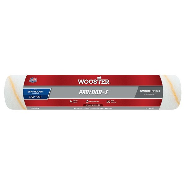 Wooster 14" Paint Roller Cover, 1/2" Nap Nap, Woven Fabric RR643